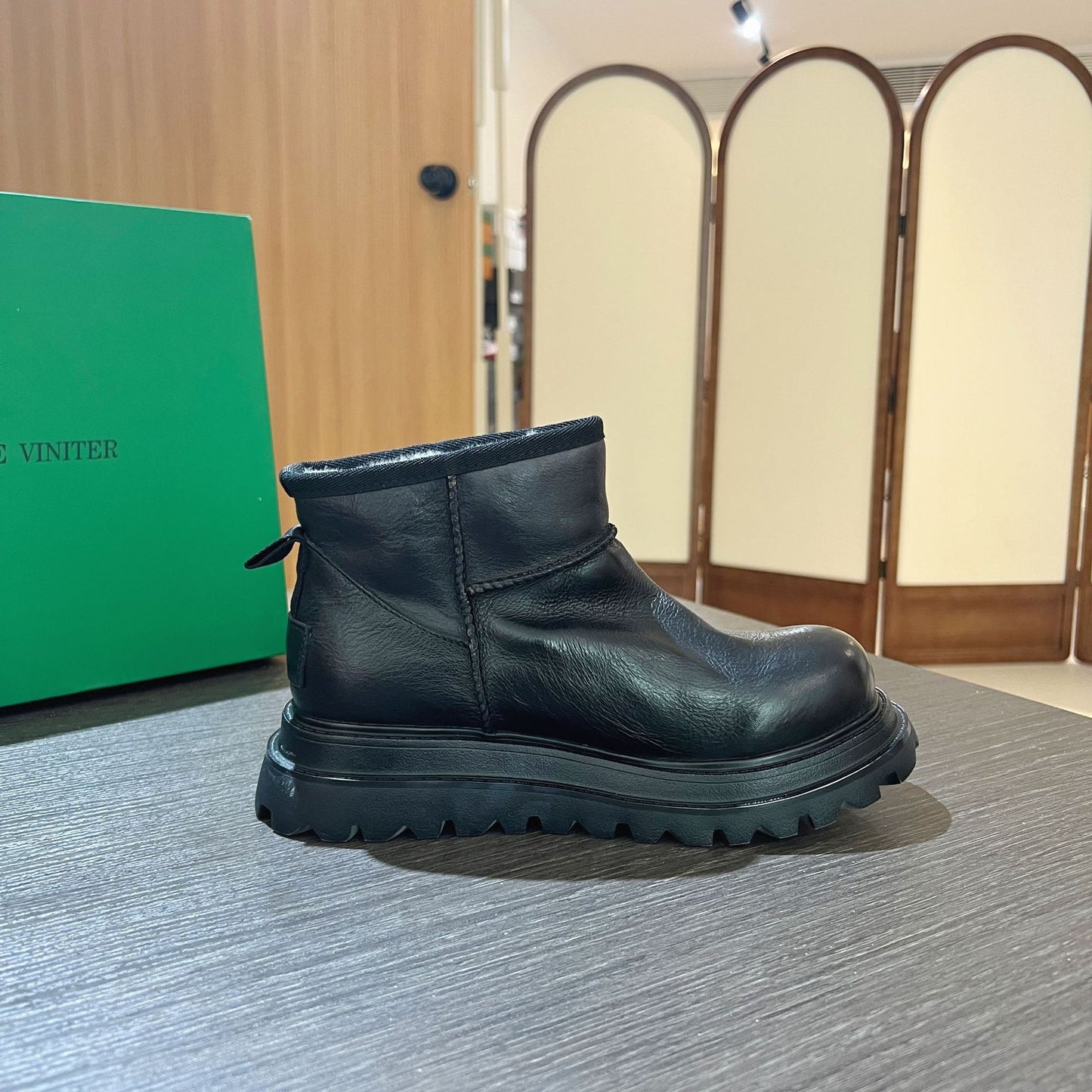 Women's Cowhide Wool Fur Integrated Platform Warm Snow Boots