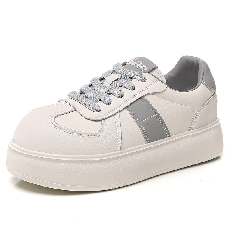 Women's Platform Light White Lace Up Super Hot Sports Casual Shoes