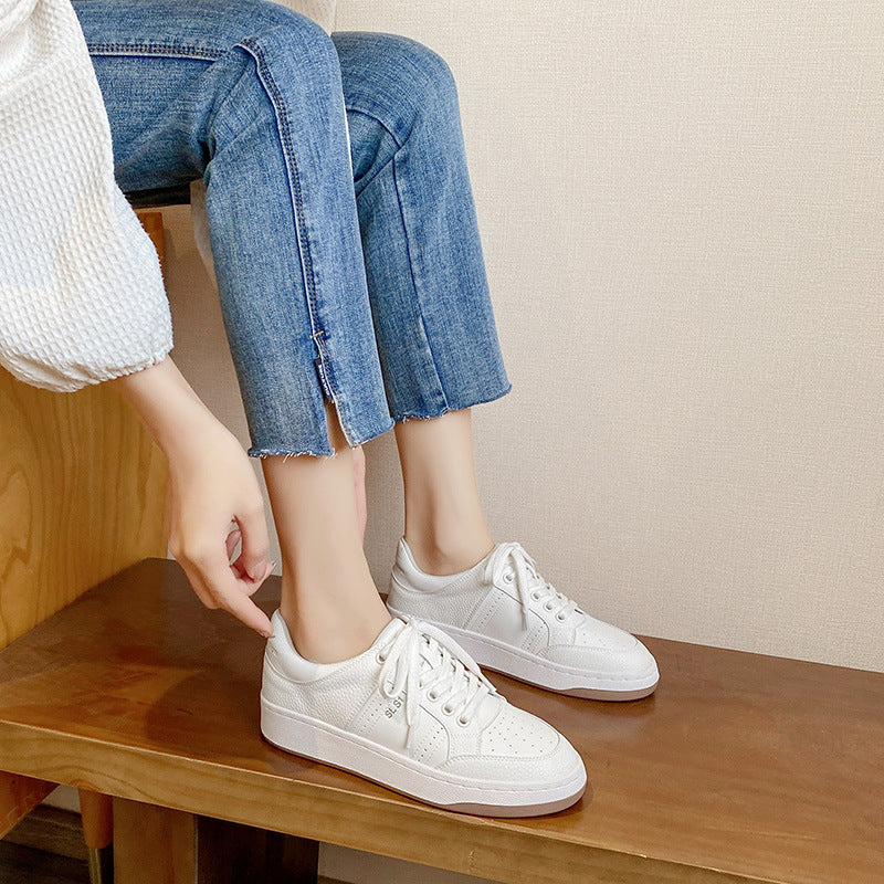 Women's Genuine German Training Platform Hidden White Casual Shoes