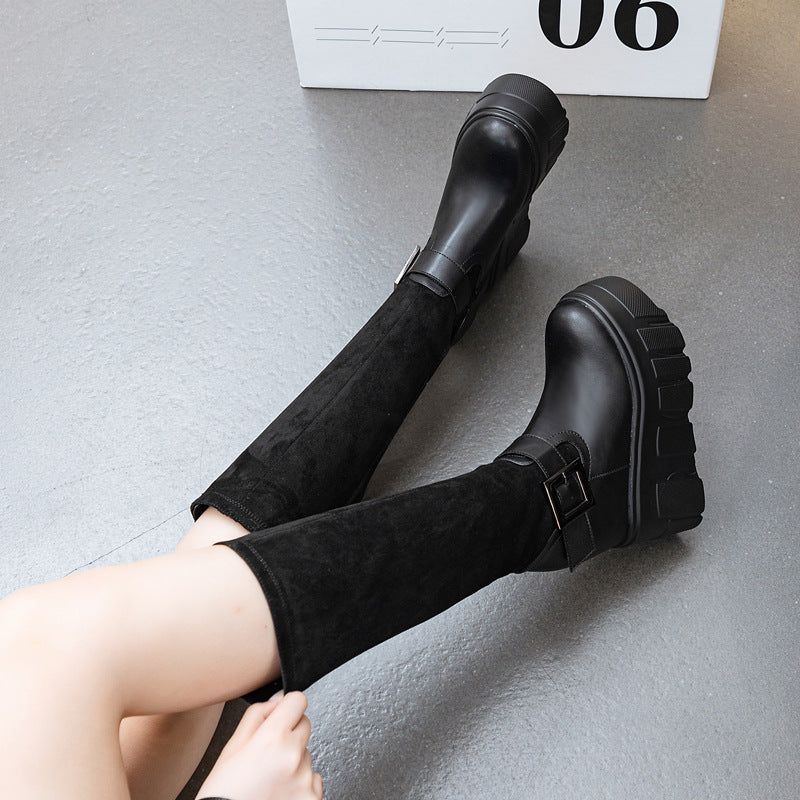 Women's For Solid Color Fashion Middle Super Boots