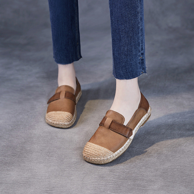Women's Original Color Fisherman Slip-on Hemp Rope Woven Pumps Casual Shoes