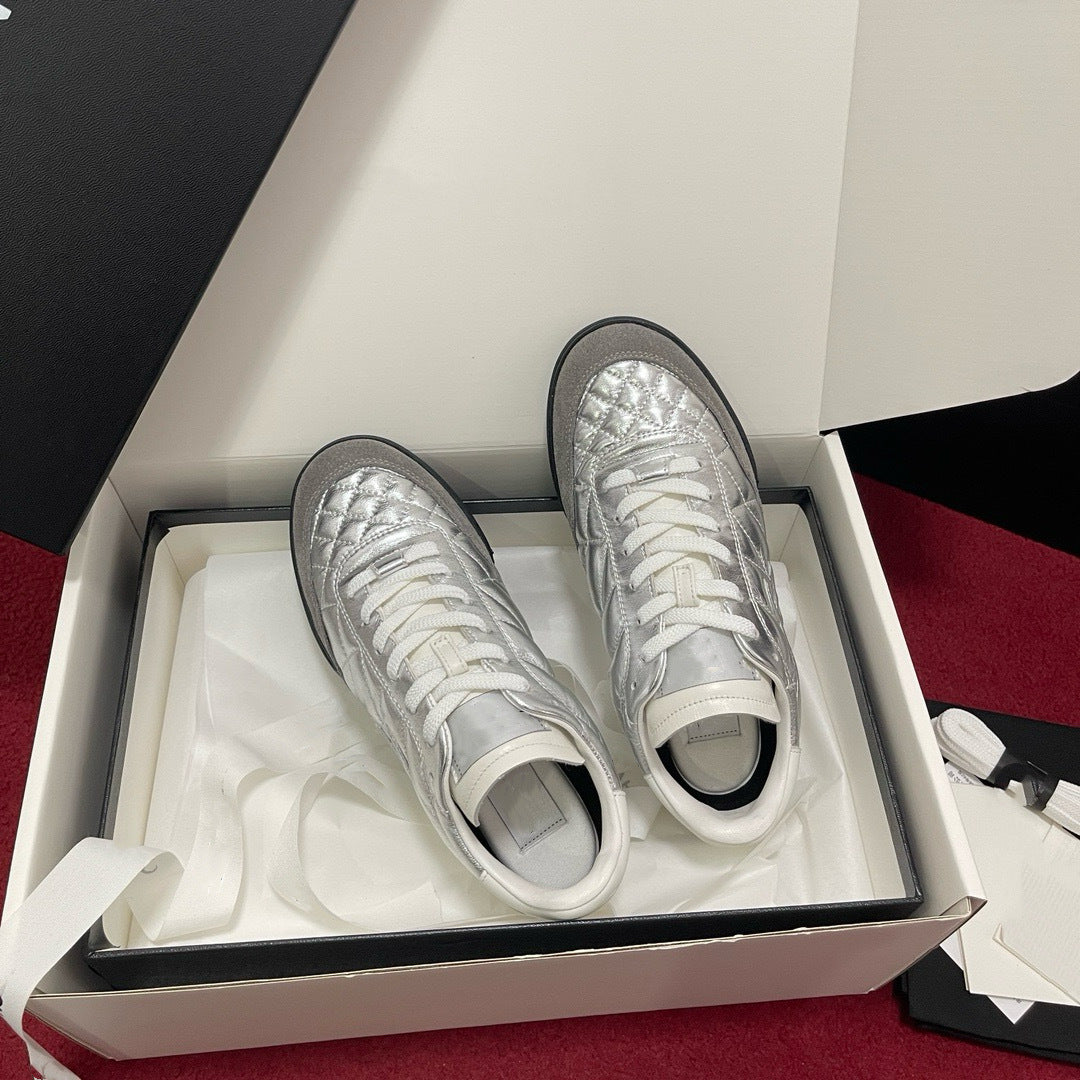 German Training Classic Diamond Plaid Color Matching Tennis Women's Casual Shoes