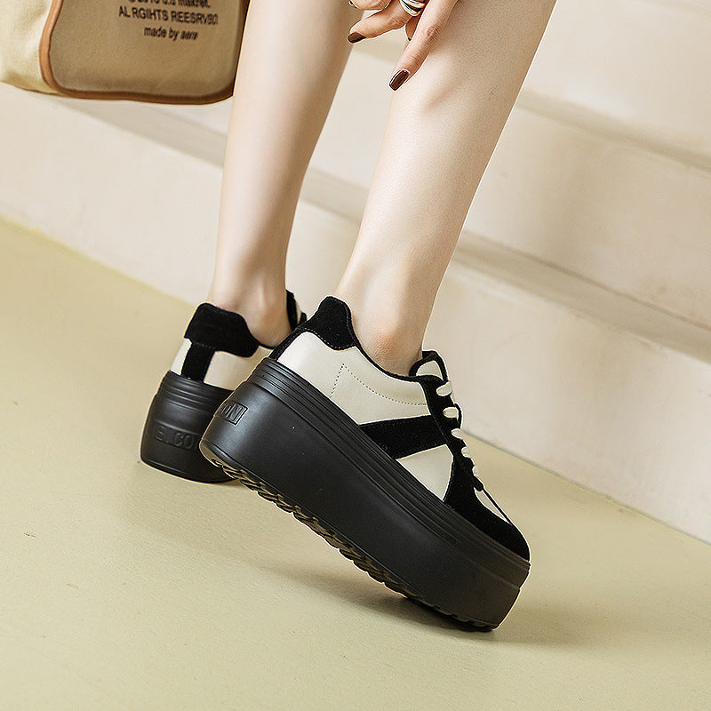 Women's Thick-soled Platform Height Increasing Color Matching Casual Shoes