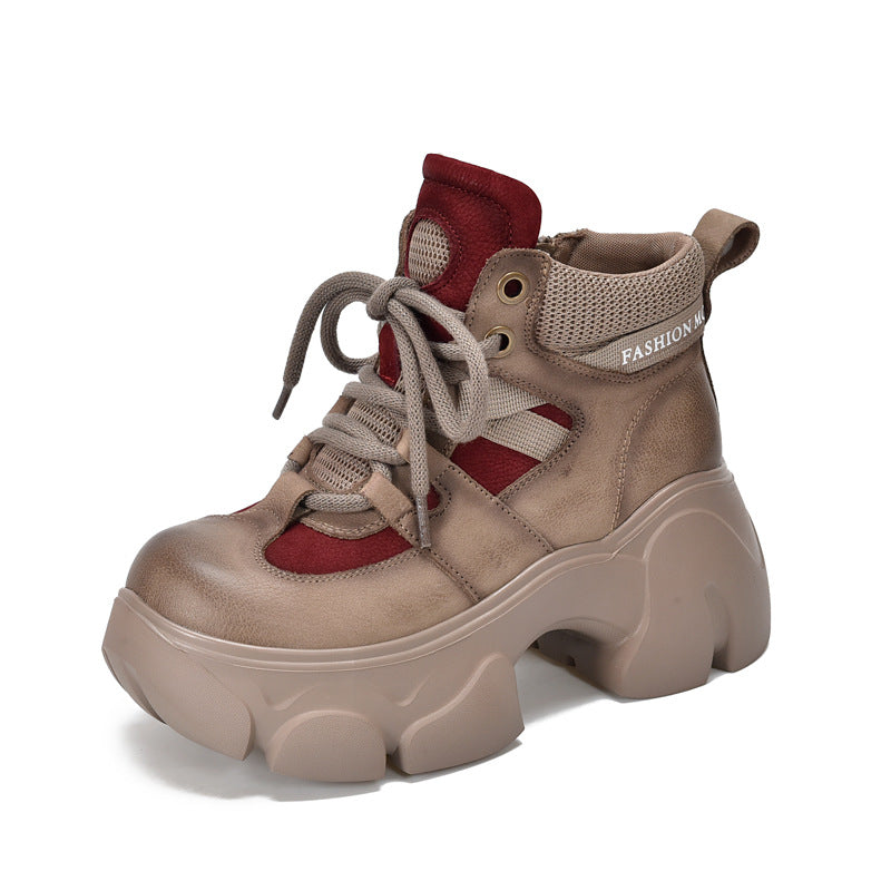 Women's Thick-soled Top Layer Martin With Cowhide Women's Leather Boots