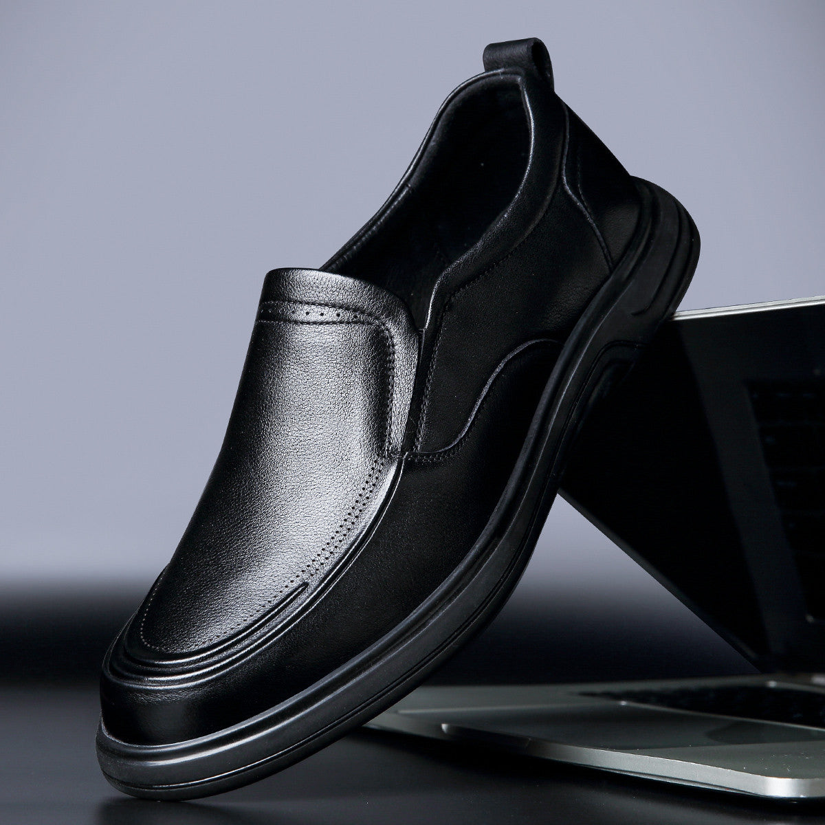 Men's British Style Business Formal Wear Slip-on Leather Shoes