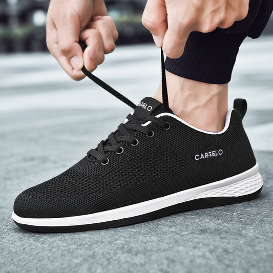 Men's Crocodile Summer Breathable Lightweight Fly Woven Sneakers