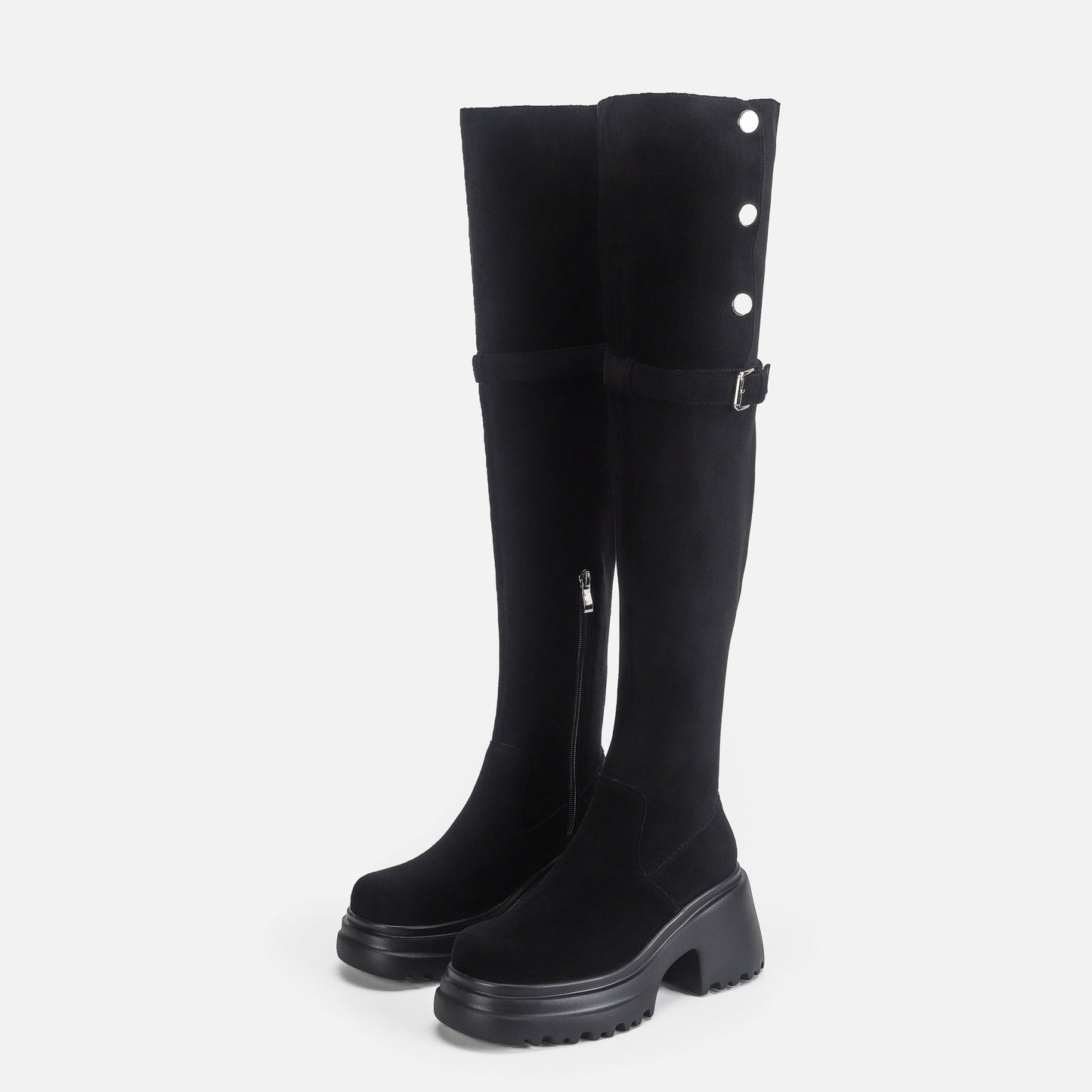 Women's Knee Fold Two Wear Thick Bottom Boots