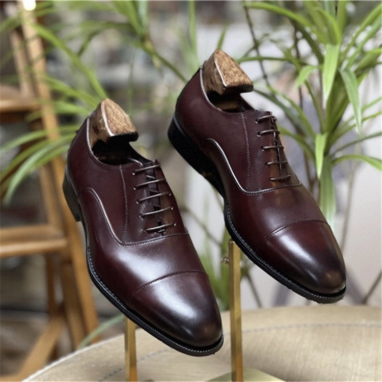 Men's Business Formal Soft Bottom Genuine Pointed British Leather Shoes