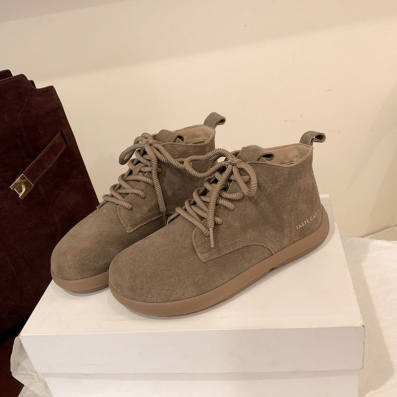 Women's Genuine Flat Retro Easy Matching Boots