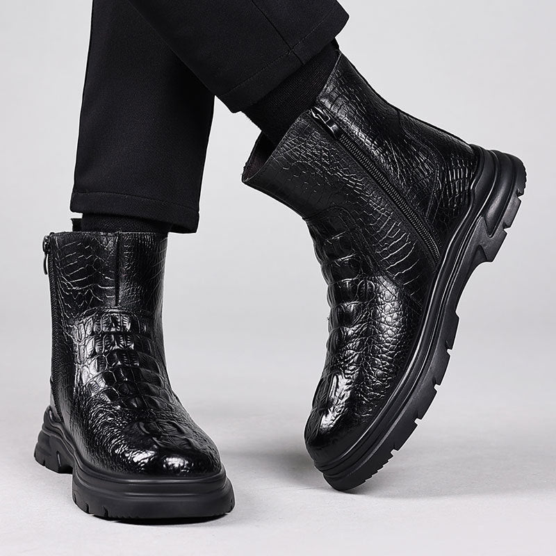Men's Winter Genuine Cotton Warm Wool Short Snow Boots