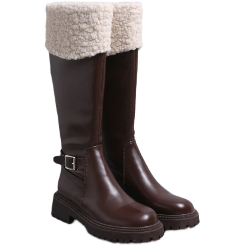 Women's Popular Graceful Fur Tall Knight Snow Boots