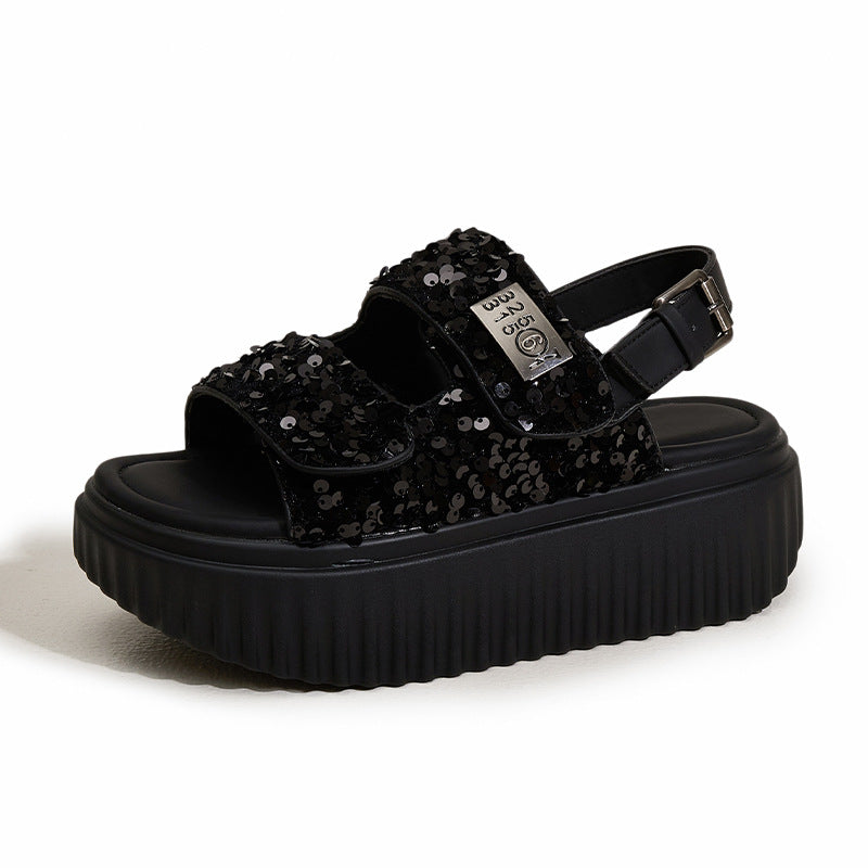 Women's Platform Summer Rocking Sequin Fashion Outdoor Sandals