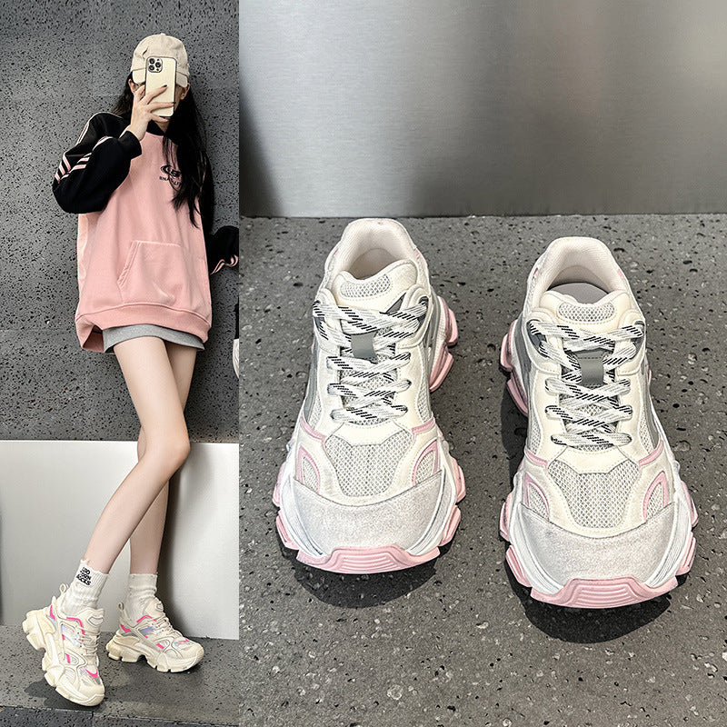 Women's Platform Dad Autumn Korean Style Breathable Lightweight Women's Sports Shoes