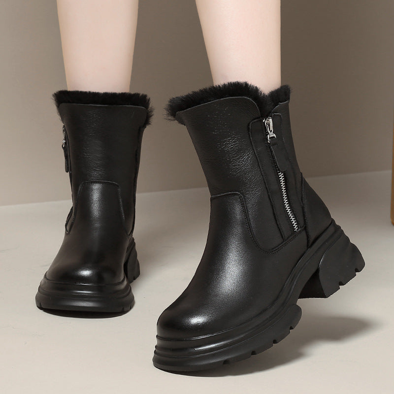 Women's Thick-soled Fur Integrated Martin Soft Bottom Snow Boots