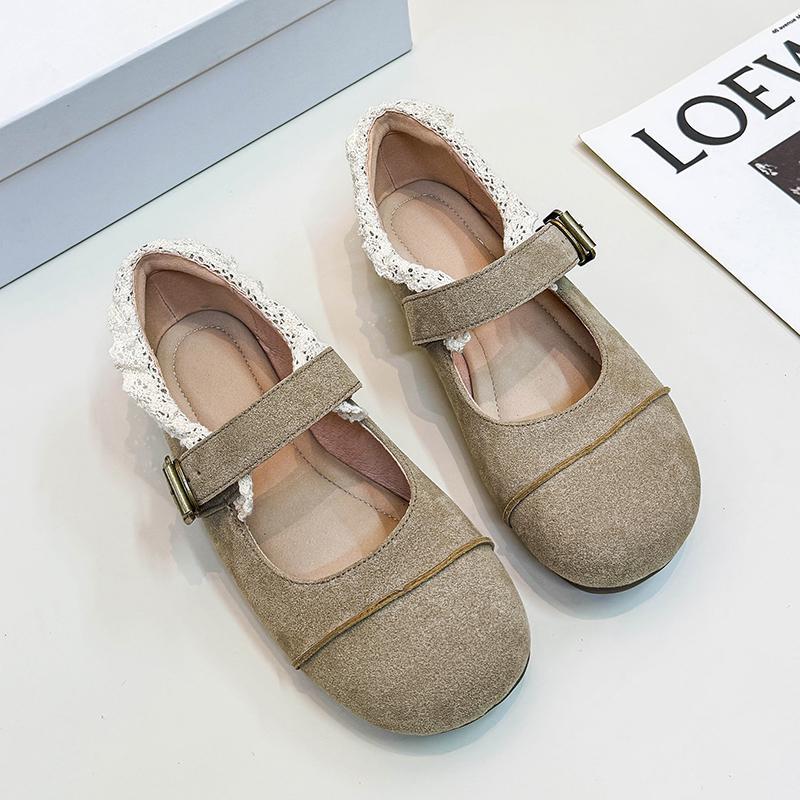 Women's Fat Feet Widened Fattened Plus Size Summer Suede Lace Women's Shoes