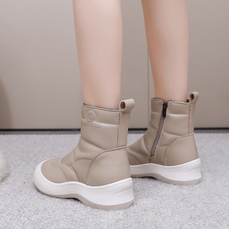 Women's Retro Soft Bottom Thick Autumn Genuine Snow Boots