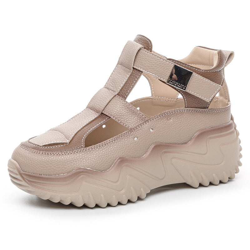 Women's Summer Breathable Hollow Korean Versatile Platform Height Increasing Sports Sandals
