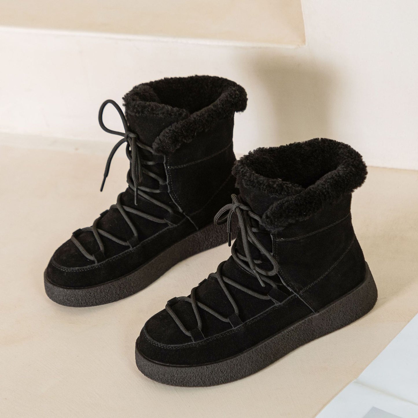Women's Winter Genuine Length Thermal Cotton Korean Snow Boots