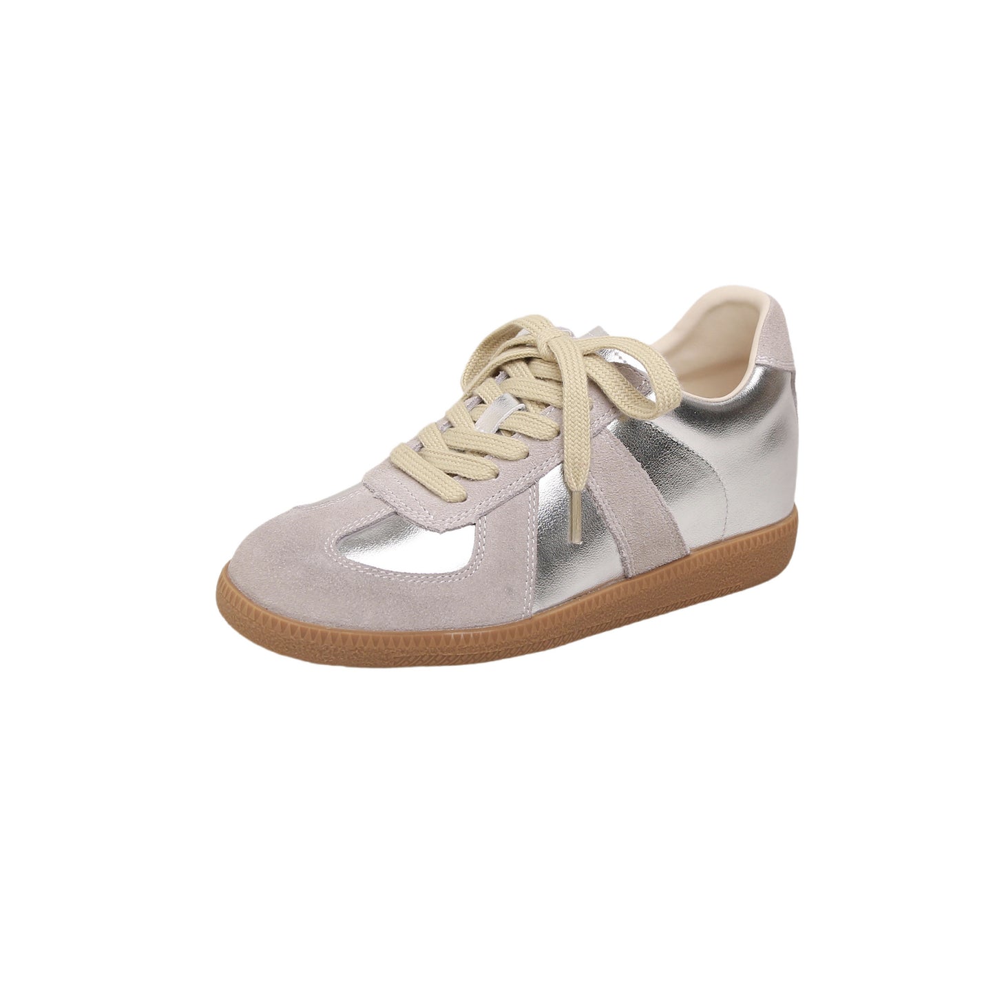Women's Cowhide Version Small Height Increasing Insole Sier Casual Shoes