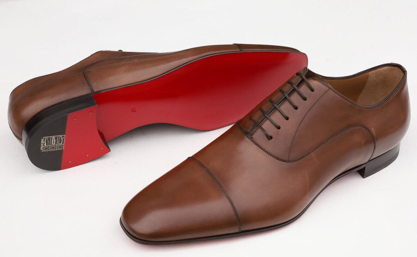 Men's Red Sole Formal Wear Square Toe Shiny Patent Brushed Men's Business Leather Shoes