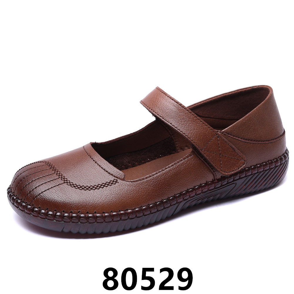Women's Cowhide Spring Comfortable Mom Genuine Super Soft Tendon Bottom Easy Leather Shoes
