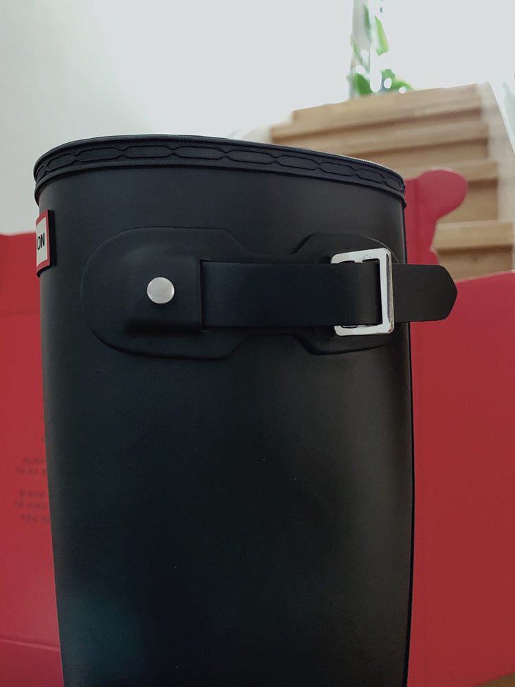 Cowhide Version Belt Buckle Platform Knee-high Female Winter Not Boots