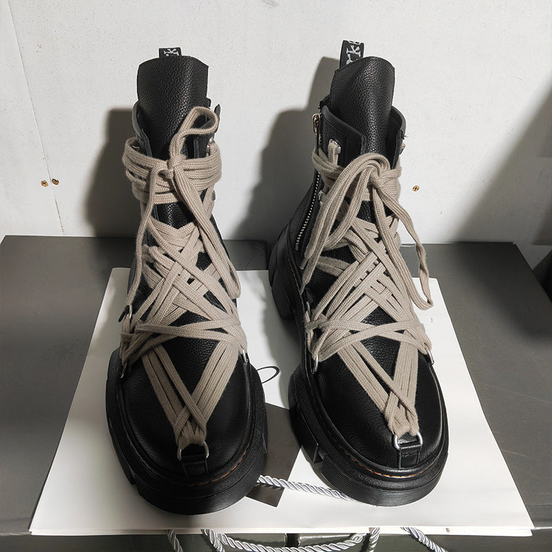 Men's Genuine High Version Popular Handsome Dark Style Sneakers
