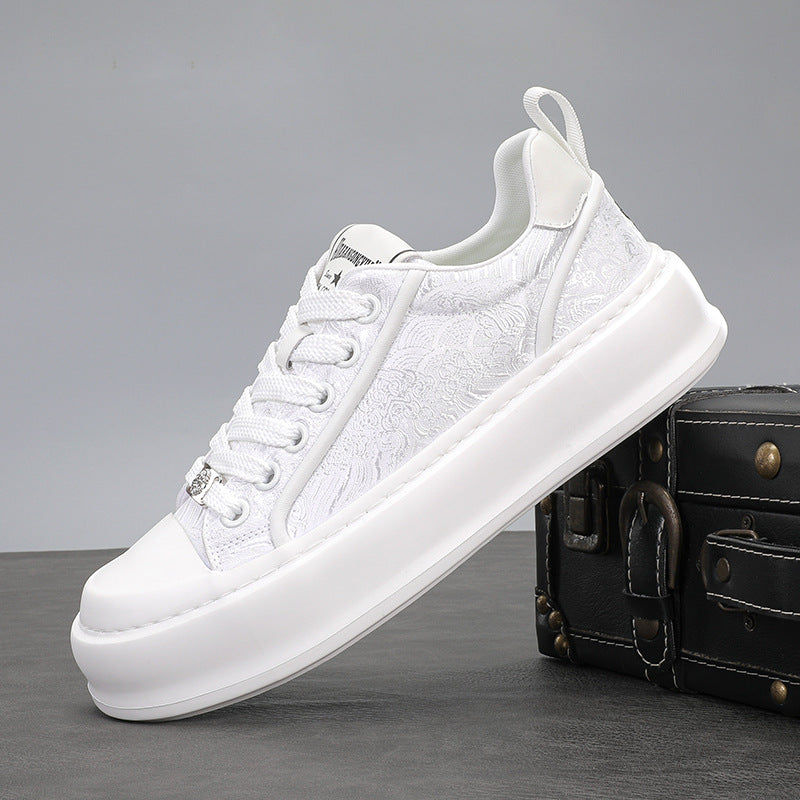 Men's Spring Chinese Style Breathable Plaid No Men's Canvas Shoes