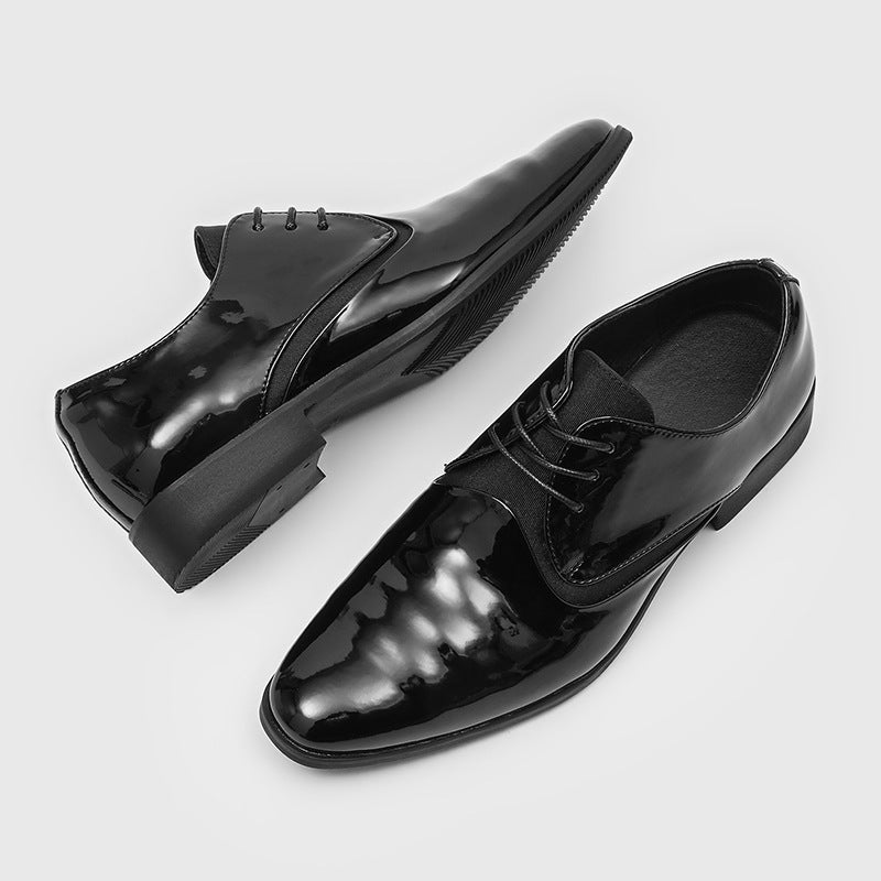 Men's Derby Business Round Toe Commuter Formal Wear Glossy Men's Shoes