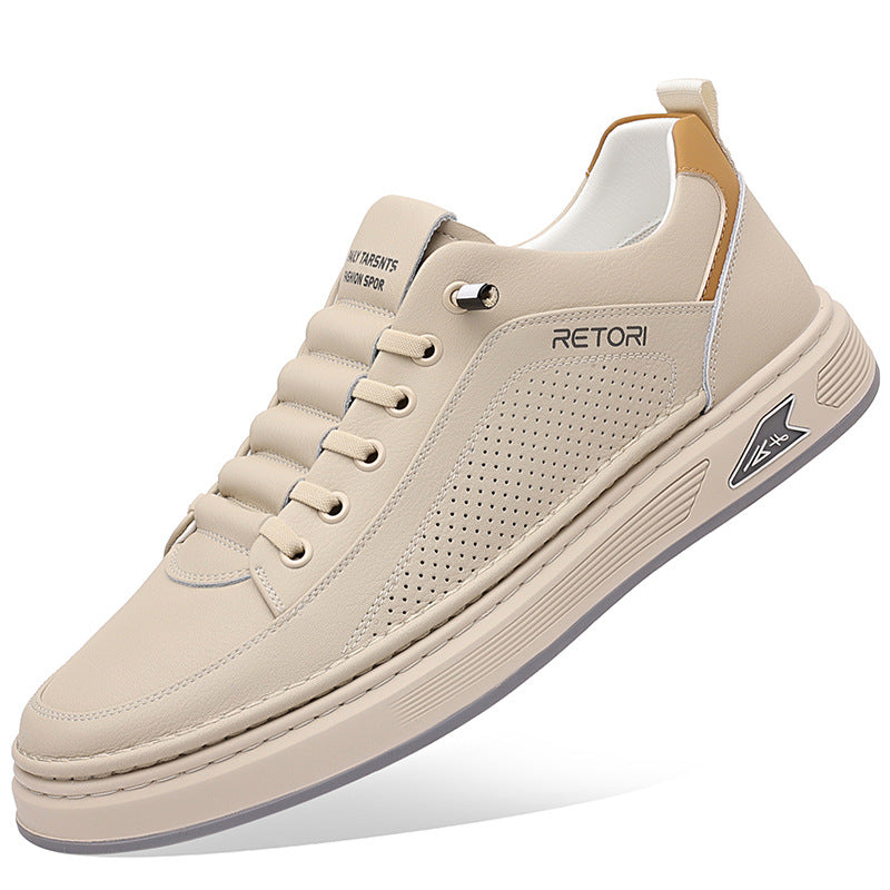 Men's Summer White Breathable Fashion Calf Versatile Sneakers