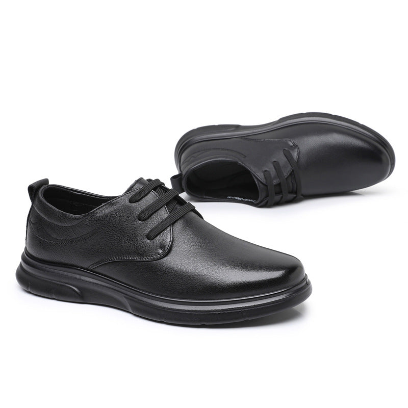 Men's Business First Layer Cowhide Fashion Black Men's Casual Leather Shoes