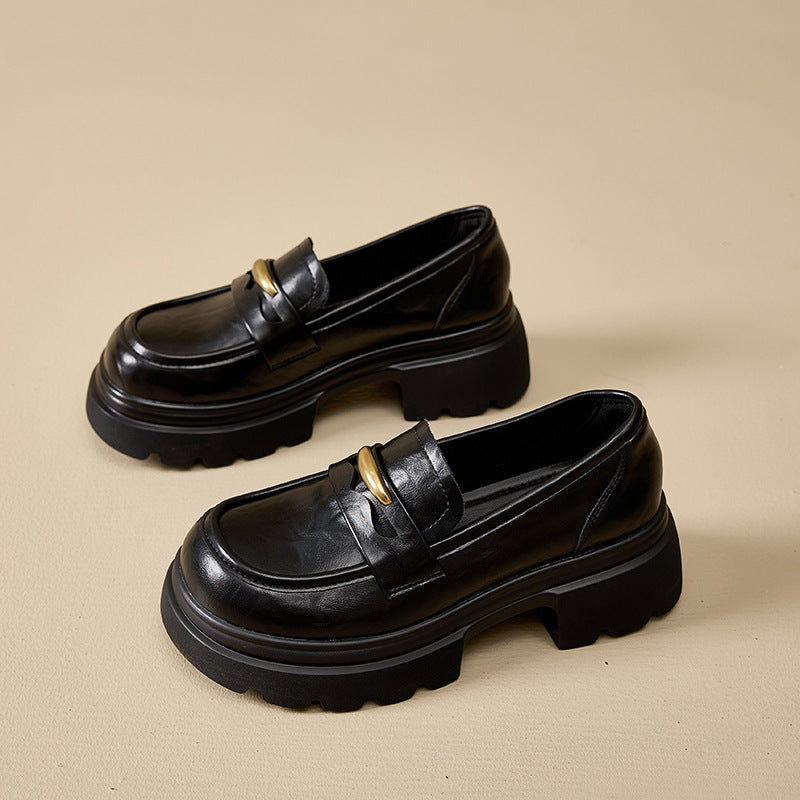 Elevator Wild Preppy Style With Slip-on Loafers