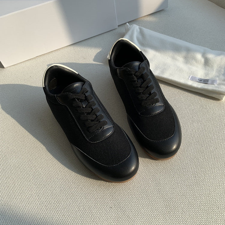 Solid Color Stitching Mesh Style For Sports Fashion Women's Casual Shoes