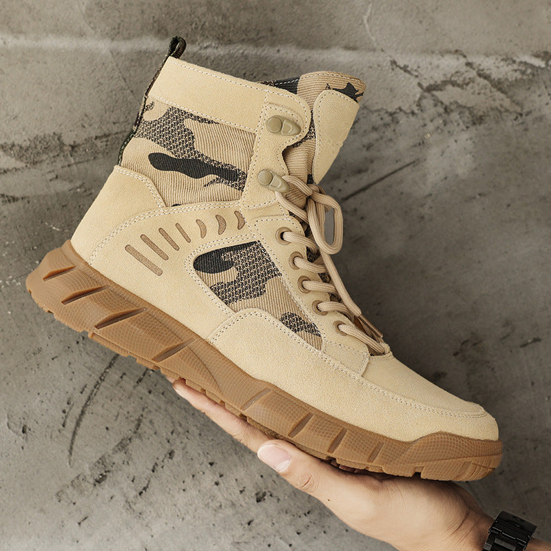 Men's Oversized Short Desert Outdoor Windproof Worker Boots