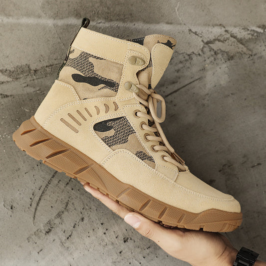Men's Oversized Short Desert Outdoor Windproof Worker Boots