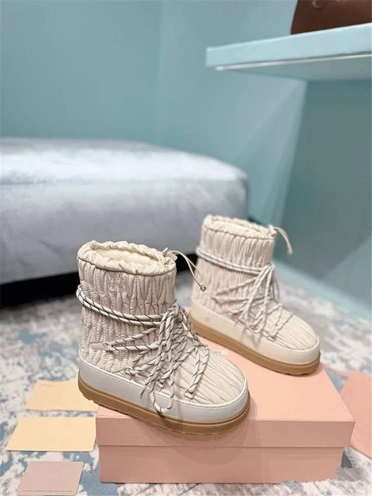Women's Platform Short Tube Warm Cotton Northeast Snow Boots