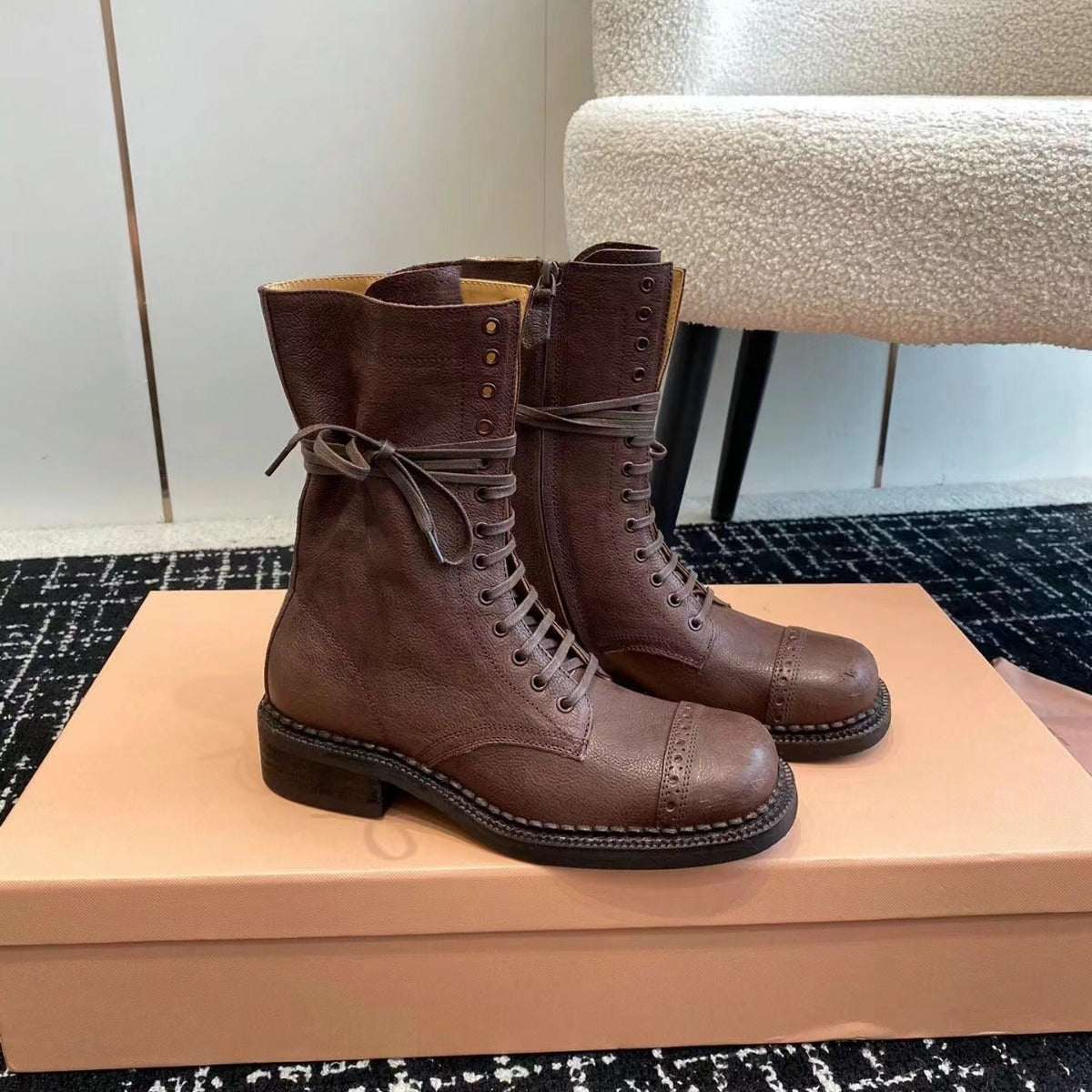 Women's Bottom Knight Motorcycle Ankle Plus Size Boots