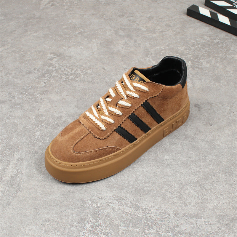 Men's Matte Fashionable Platform Fleece-lined Warm Three Sneakers