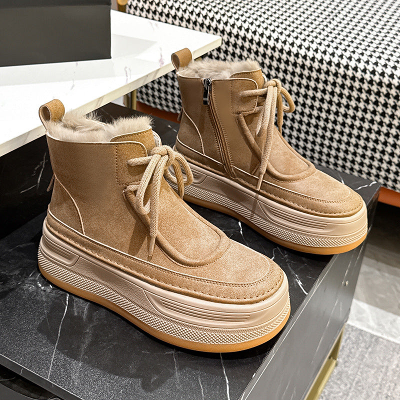 Women's Fleece-lined Thickened Martin Warm Northeast China Snow Boots