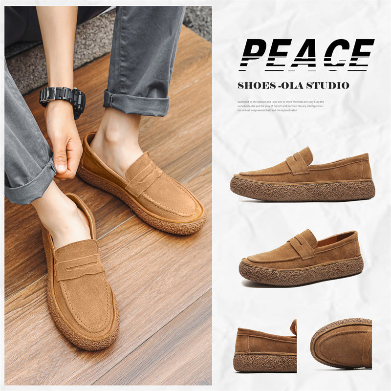 Retro Suede Spring Fashionable Green Comfortable Casual Shoes