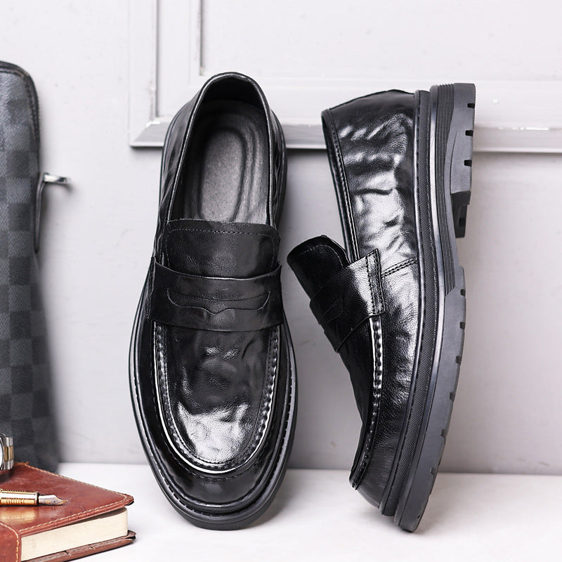 Men's Sheepskin Business Big Head Genuine Formal British Style Men's Shoes