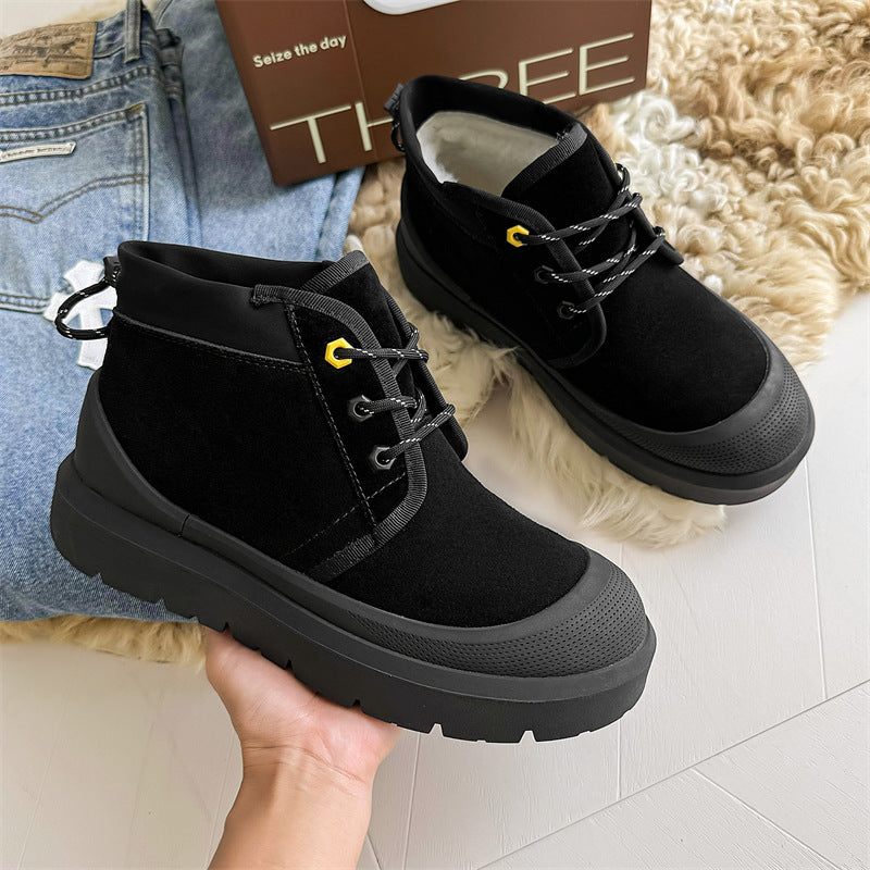 Women's & Men's Northeast Winter Fleece-lined Fur Integrated Veet Thickening Snow Boots