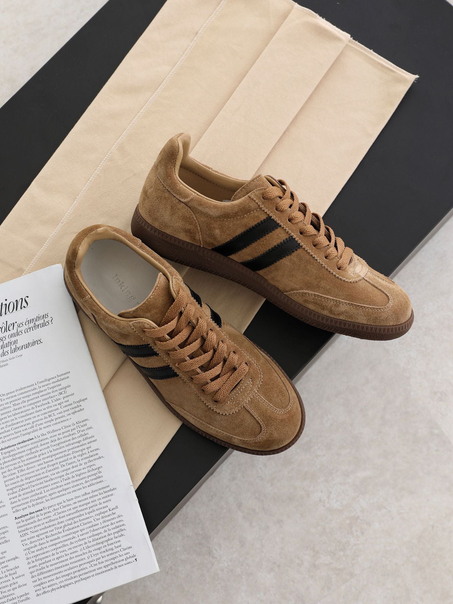 Women's Retro Platform Genuine German Training Round Sneakers