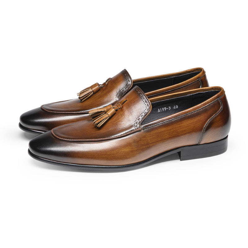 Men's Hours Genuine Business Wear Cowhide Commuter Leather Shoes