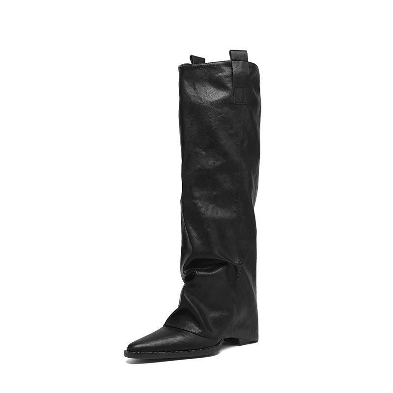Women's The Knee Tall Knight Slimming Chunky Long Heels