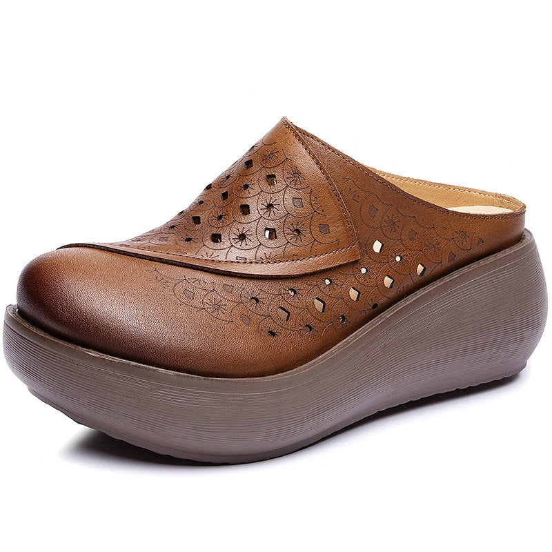 Women's Outer Wear Closed Toe Hollow Hole Increased Slippers