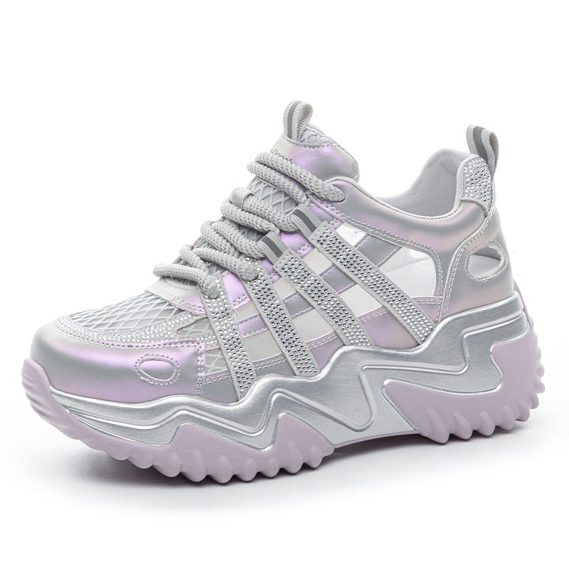 Mesh Breathable Rhinestone Dad Female Trendy Casual Shoes