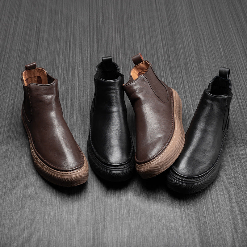 Men's Winter Martin Fleece-lined British Platform Ankle Boots