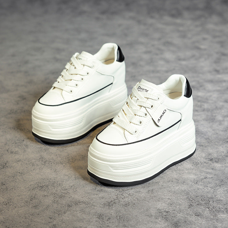 Platform White Height Increasing Lightweight Comfortable Casual Shoes