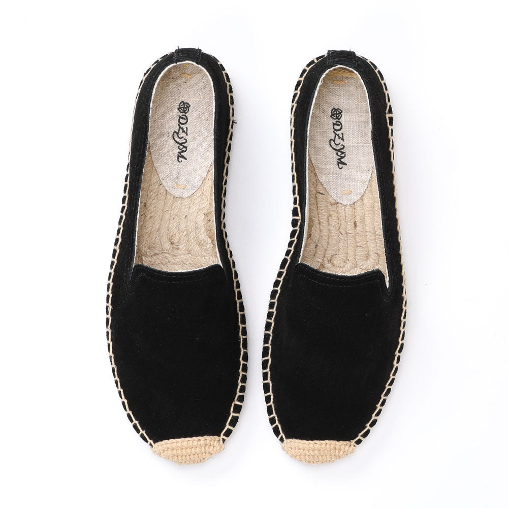 Round Head Leisure Pumps Cow Suede Casual Shoes